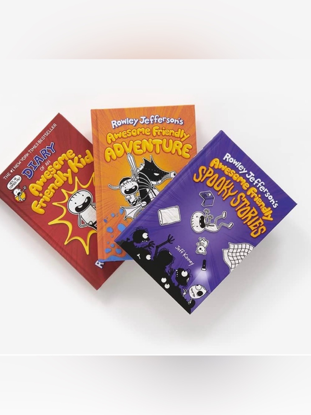 Jeff Kinney Rowley Jefferson Awesome Friendly 3-Book Hardcover Set